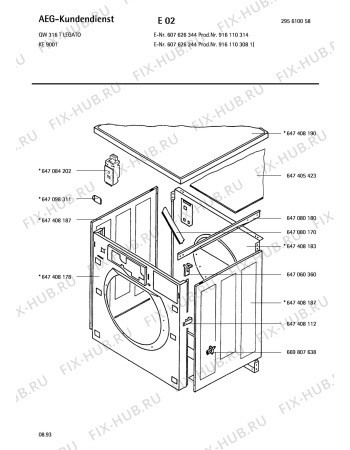 Взрыв-схема стиральной машины Unknown KE 9001 - Схема узла Section1